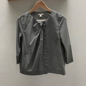 COS Green and White Geometric Pattern Blouse